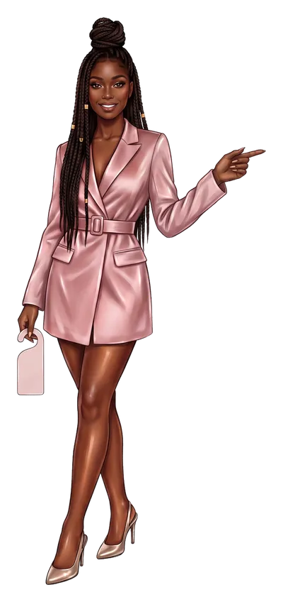 A woman pointing to the nearest-hotel tool